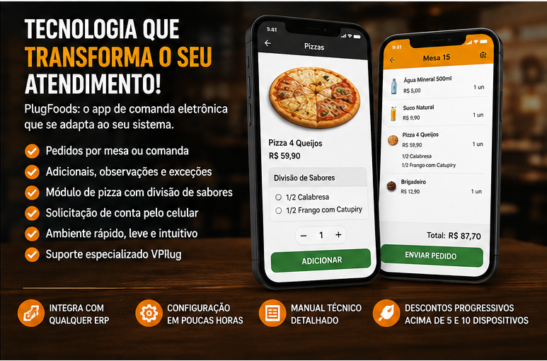 PlugFoods integrado ao VPlug Food